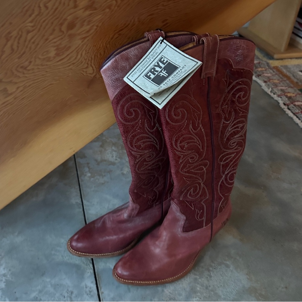 Frye Women's Red Heeled Boots - Picture 3 of 10